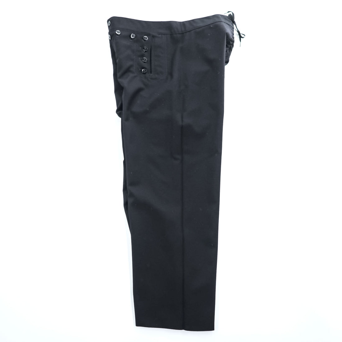 US NAVY 90年代 米軍 ヴィンテージ ミリタリー セーラーパンツ L ブラック ギャバジン ワイド 13ボタン OMEGA APPAREL 8405-01-076-6032