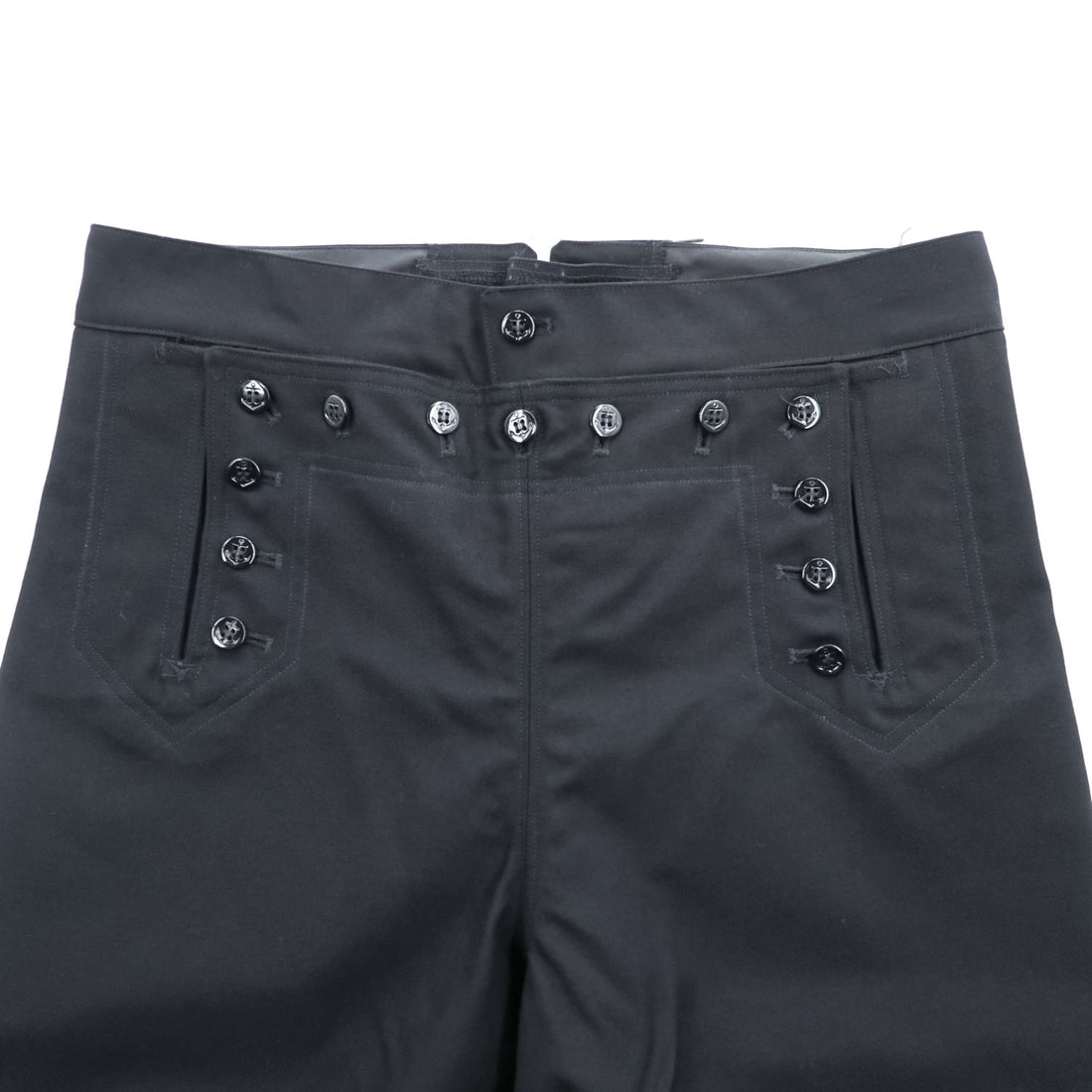 US NAVY 90年代 米軍 ヴィンテージ ミリタリー セーラーパンツ L ブラック ギャバジン ワイド 13ボタン OMEGA APPAREL 8405-01-076-6032