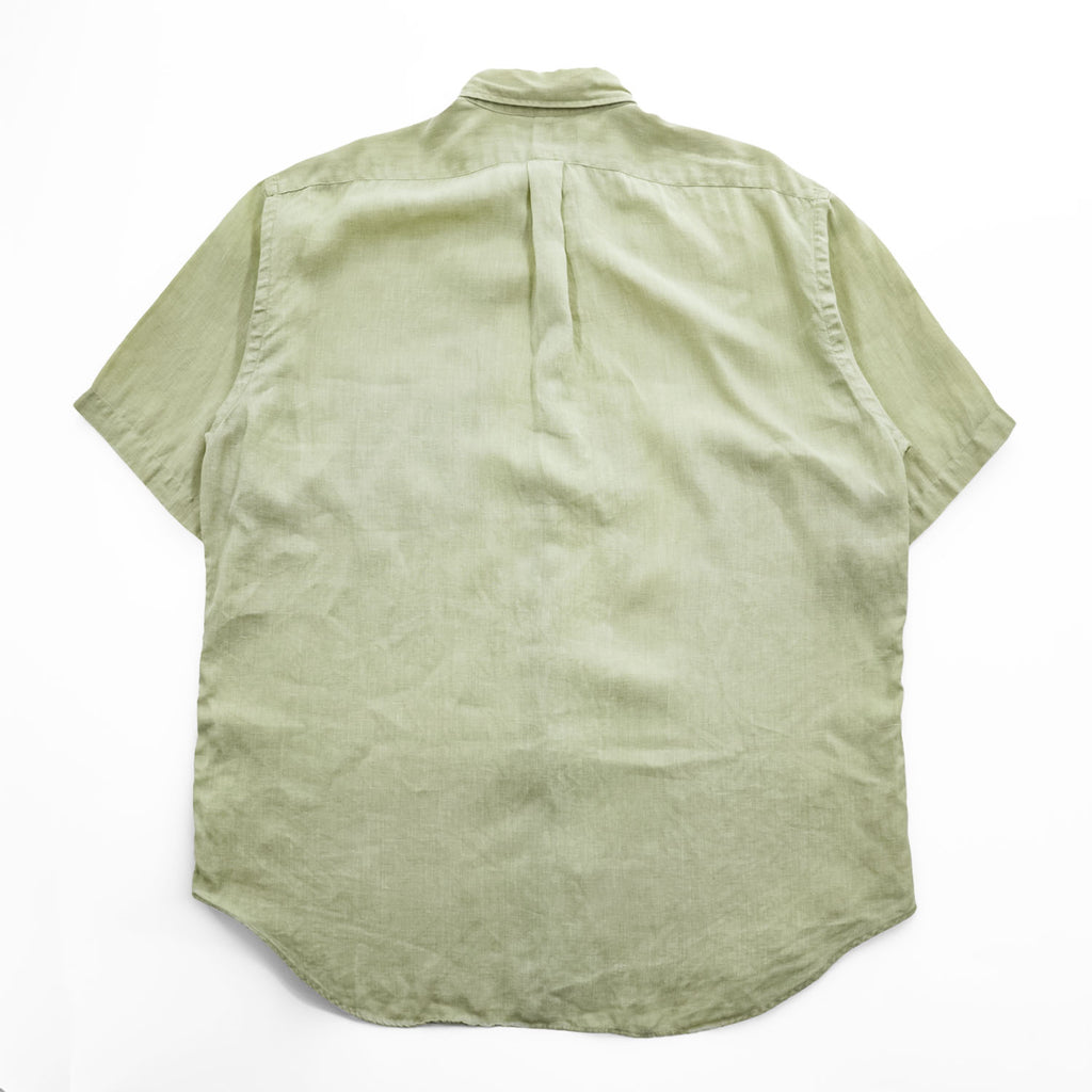 Ralph Lauren 90年代 ヴィンテージ BLAKE リネン100% 半袖シャツ XL ベージュ 麻 スモールポニー ロゴ 刺繍