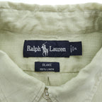 Ralph Lauren 90年代 ヴィンテージ BLAKE リネン100% 半袖シャツ XL ベージュ 麻 スモールポニー ロゴ 刺繍