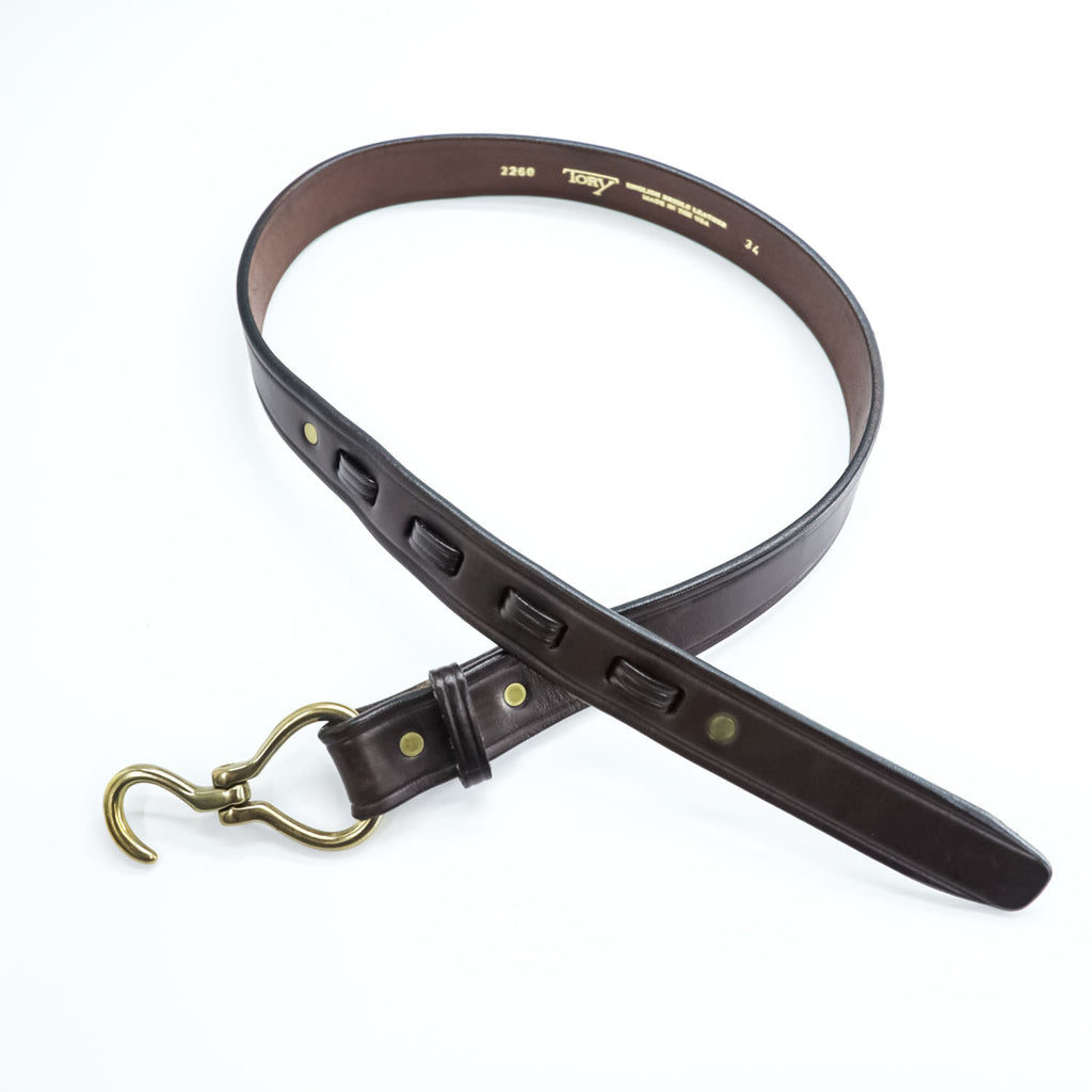TORY LEATHER レザー フーフピック ベルト 34インチ ブラウン HOOF PICK BELT 真鍮 フック 2260 USA製