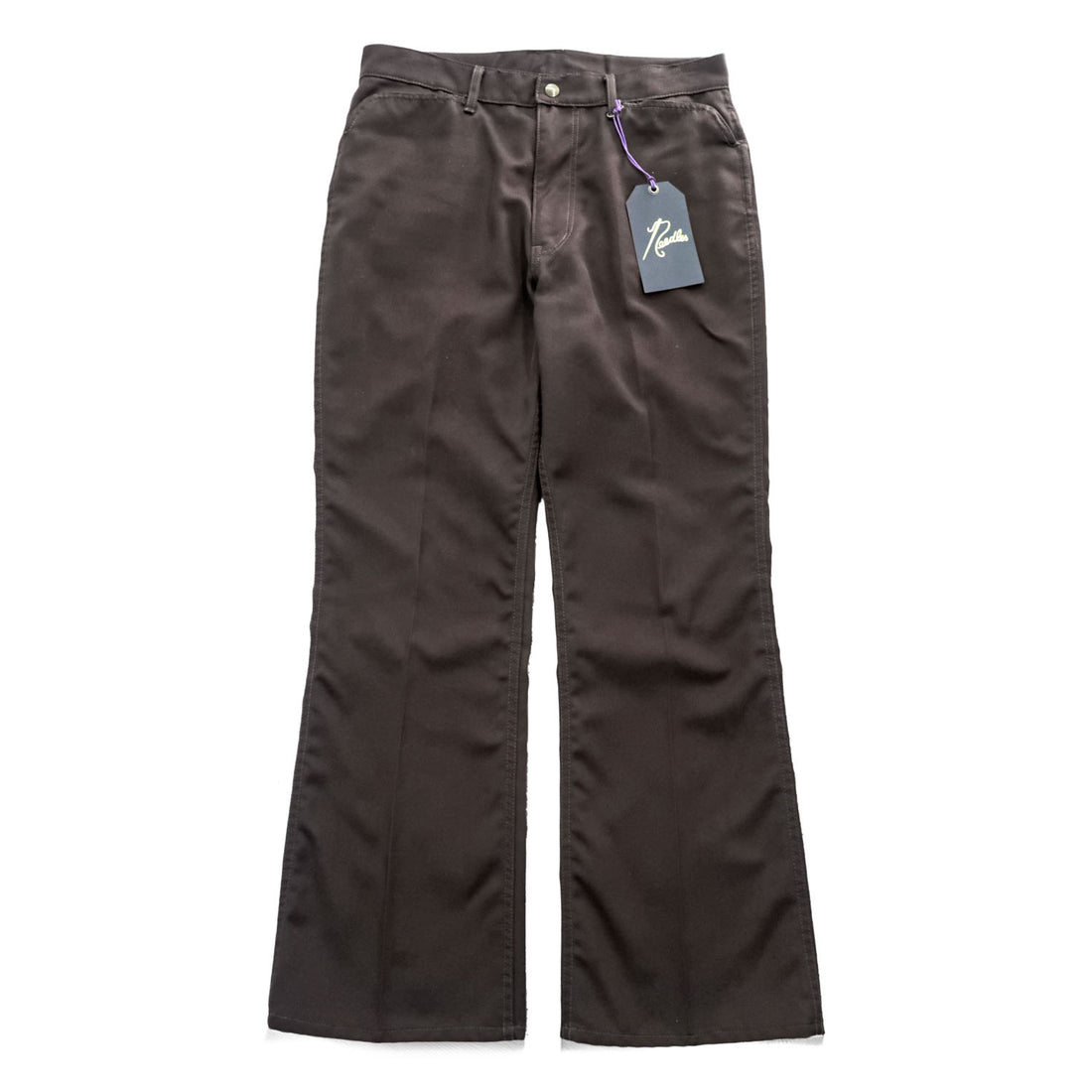 Needles Boot-Cut Jean Pants Brown Size S Poly Cotton Twill Flare Pants D1110 Made in Japan