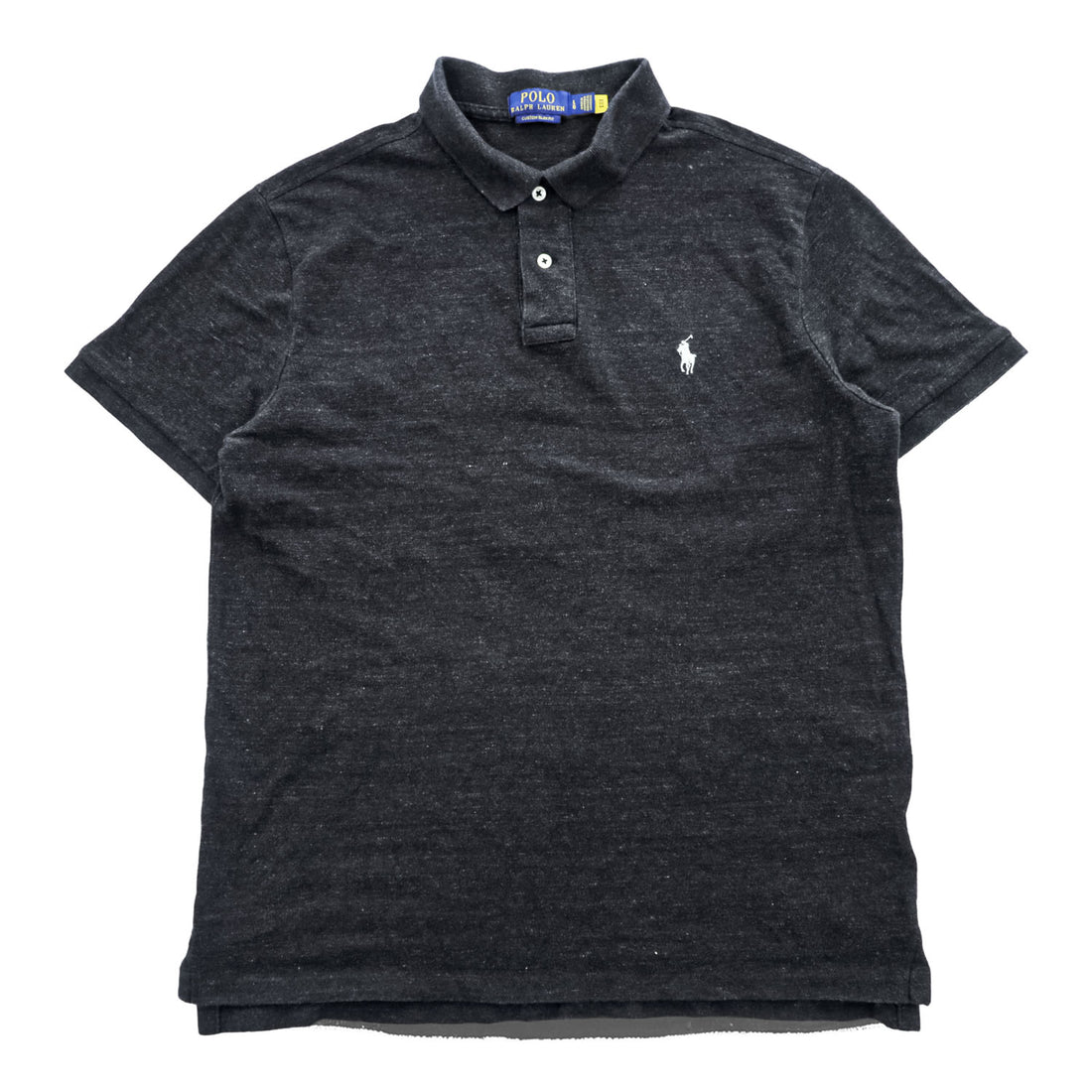 Polo Ralph Lauren ポロシャツ L グレー スモールポニー ロゴ 刺繍 CUSTOM SLIM FIT