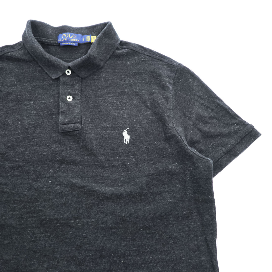 Polo Ralph Lauren ポロシャツ L グレー スモールポニー ロゴ 刺繍 CUSTOM SLIM FIT