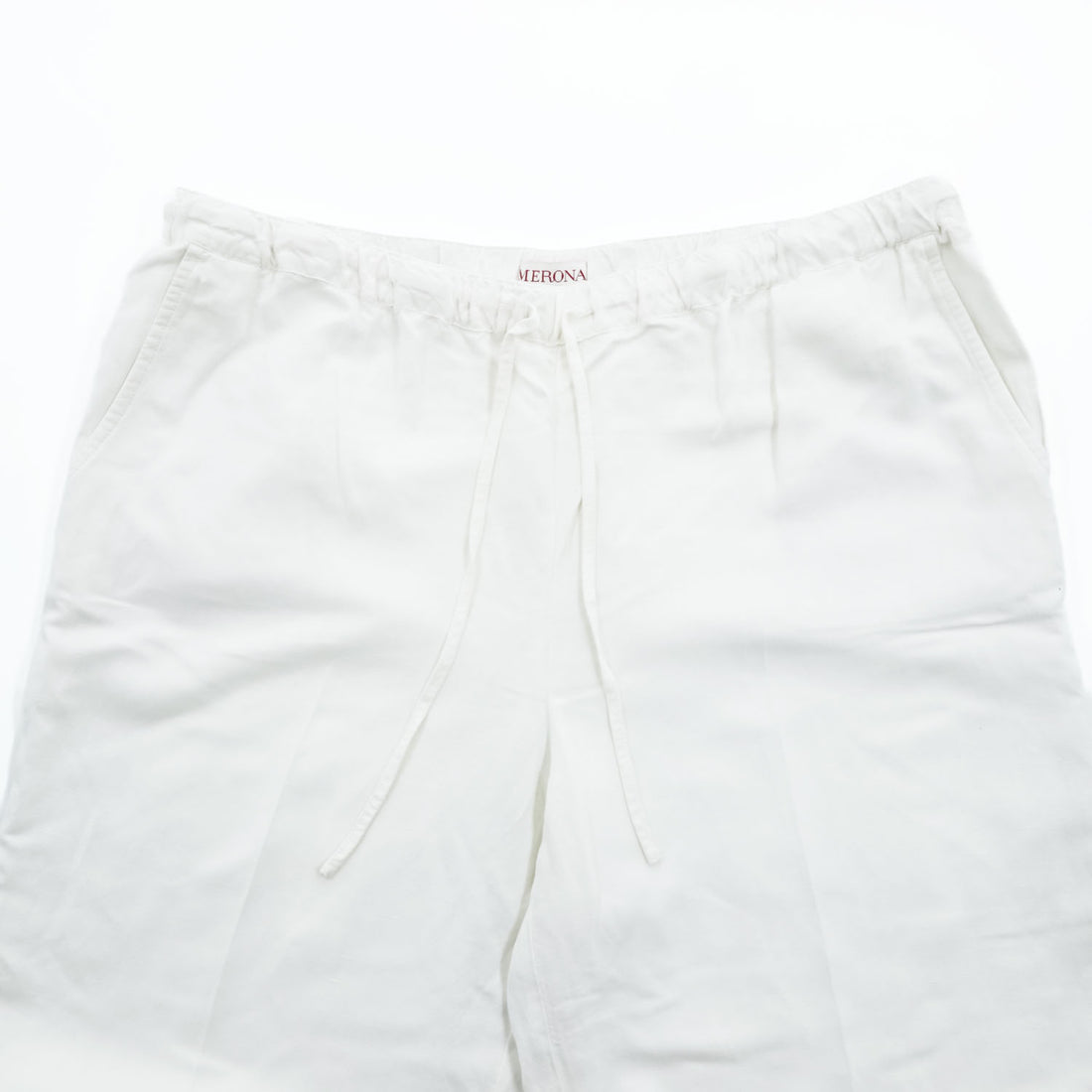 MERONA リネンレーヨン ワイドイージーパンツ XL ホワイト 麻 リゾートパンツ