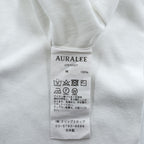 AURALEE 日本製 シームレス 五分袖 Tシャツ SEAMLESS CREW NECK HALF SLEEVE TEE 4 ホワイト A7ST03ST