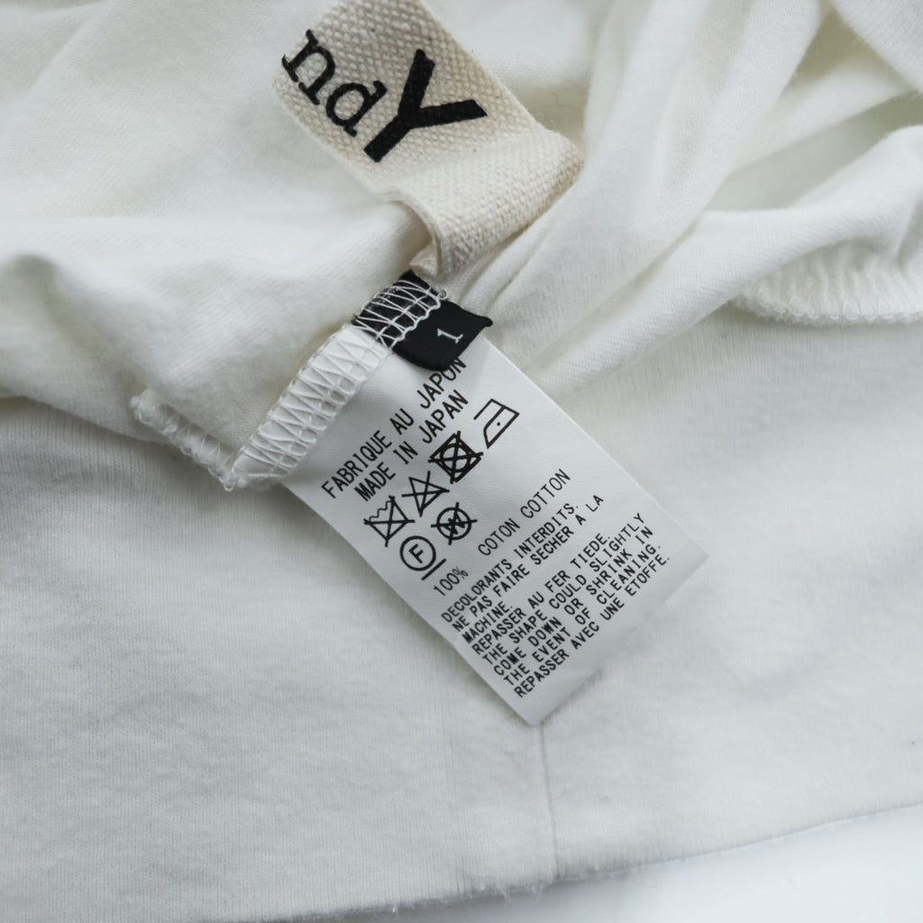 Ground Y (Yohji Yamamoto) サイドボタン 長袖カットソー リブ袖 スウェット ホワイト GI-T10-040 日本製