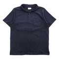 BURGUS PLUS 日本製 ショールカラー ポロシャツ M ネイビー Shawl Collar Polo Shirt ヘチマ襟 アンカーボタン マリン HINOYA HBP-011