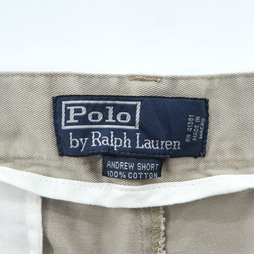 Polo Ralph Lauren 90年代 ヴィンテージ プリーツショーツ ANDREW SHORT ポロチノ ショートパンツ ハーフパンツ L ベージュ 2タック