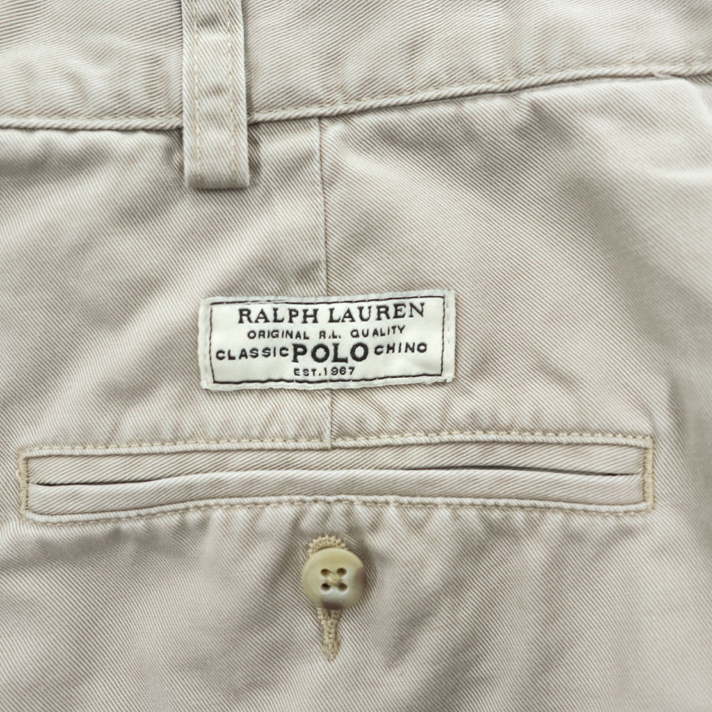 Polo Ralph Lauren 90年代 ヴィンテージ プリーツショーツ ANDREW SHORT ポロチノ ショートパンツ ハーフパンツ L ベージュ 2タック