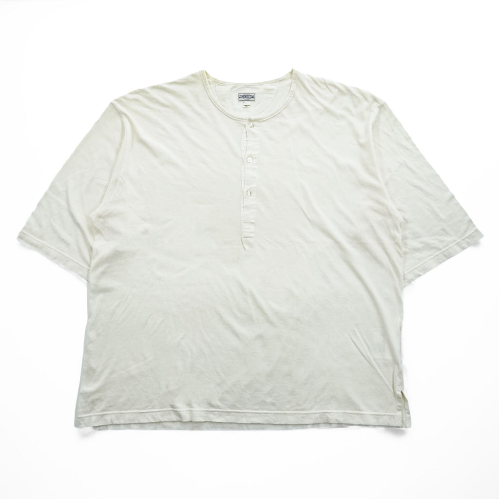J.S HOMESTEAD ( JOURNAL STANDARD ) 日本製 ヘンリーネック ルーズシルエット ネップ Tシャツ M ホワイト UNION MADE 21-071-470-1570-2-0