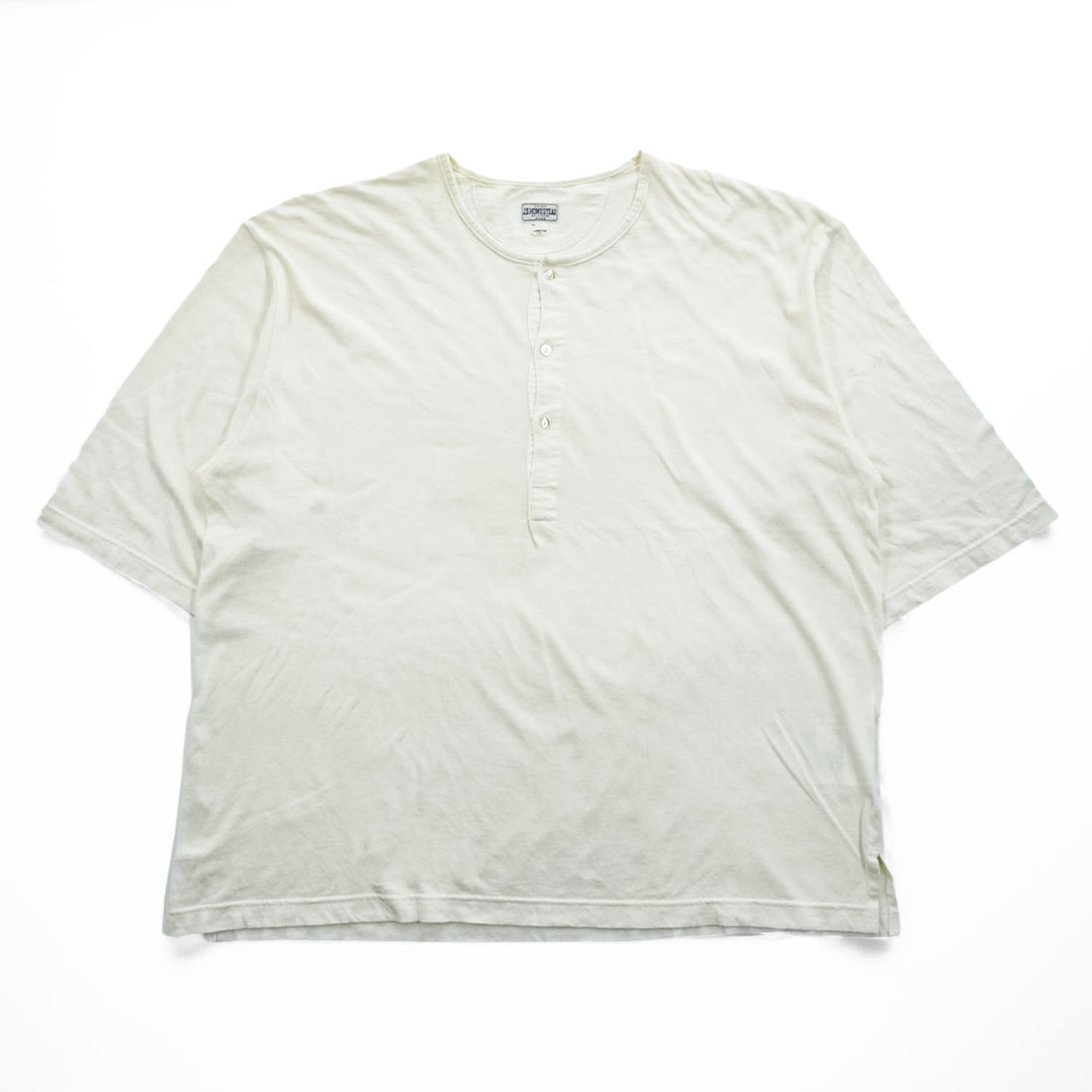 J.S HOMESTEAD ( JOURNAL STANDARD ) 日本製 ヘンリーネック ルーズシルエット ネップ Tシャツ M ホワイト UNION MADE 21-071-470-1570-2-0
