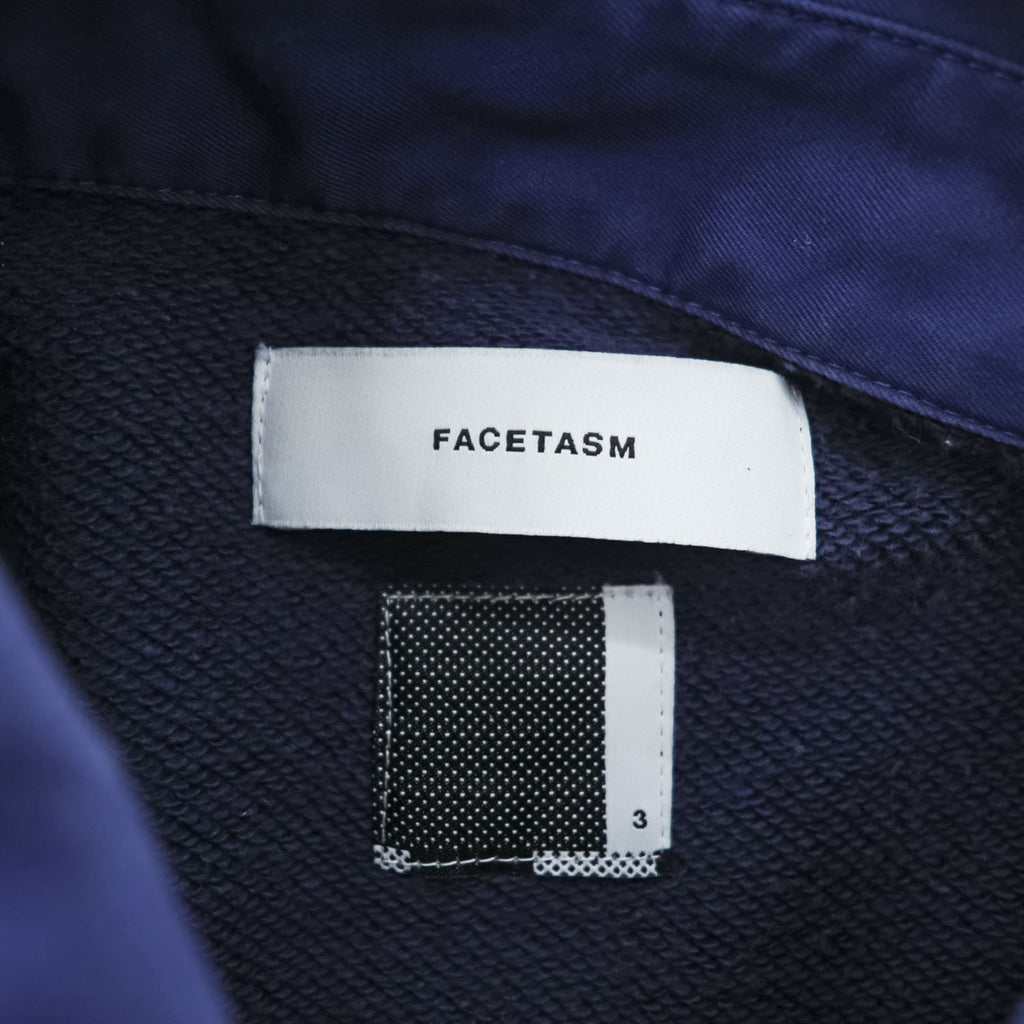 FACETASM 日本製 BEAMS別注 ワイド 切替 ポロシャツ SWITCHED POLO SHIRT L ネイビー ワッペン RBS-TEE-M01