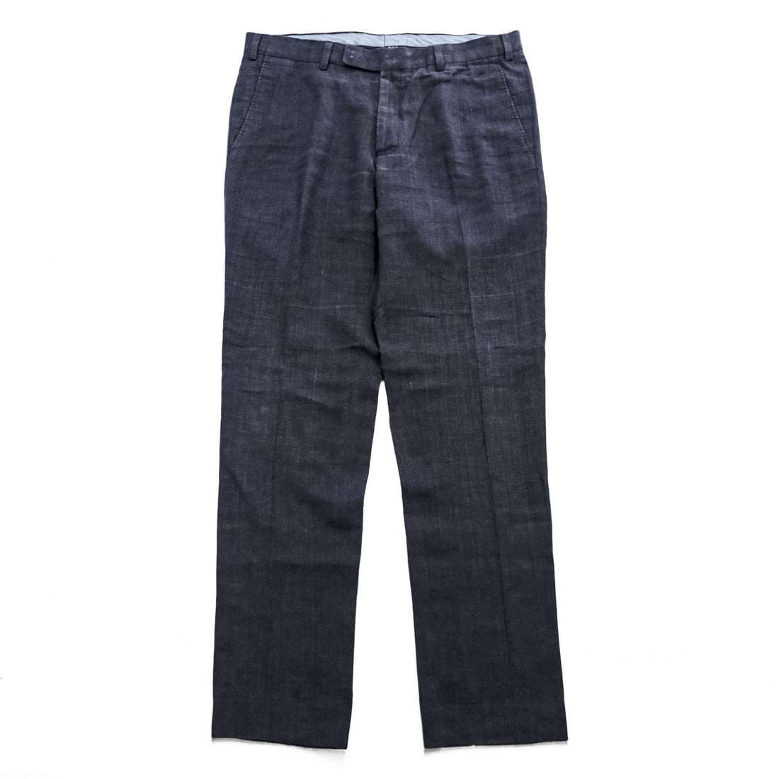 JEREM BLACK COLLECTION リネン スラックス サマー スーツ ドレスパンツ M ダークネイビー 麻 インディゴ