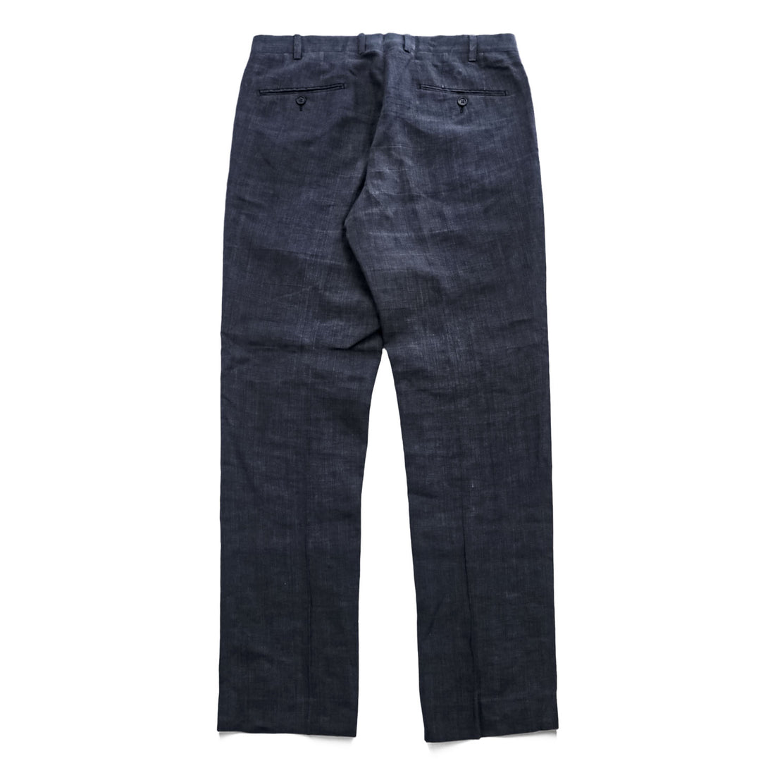 JEREM BLACK COLLECTION リネン スラックス サマー スーツ ドレスパンツ M ダークネイビー 麻 インディゴ