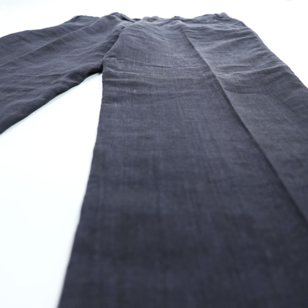 JEREM BLACK COLLECTION リネン スラックス サマー スーツ ドレスパンツ M ダークネイビー 麻 インディゴ