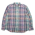 Tommy Bahama リネン100% 長袖 シャツ L マドラスチェック 麻 マルチカラー インド製