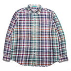 Tommy Bahama リネン100% 長袖 シャツ L マドラスチェック 麻 マルチカラー インド製