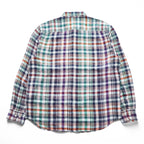 Tommy Bahama リネン100% 長袖 シャツ L マドラスチェック 麻 マルチカラー インド製