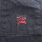 TOUGH DUCK ダブルニー ダック オーバーオール L ブラック キャンバス フルジップ ワーク ビブ サロペット