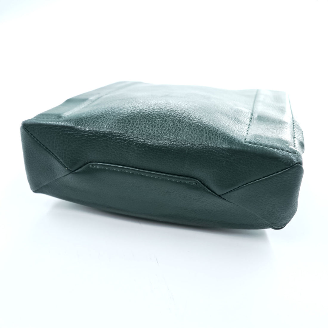 ED ROBERT JUDSON PARCEL Roll Top Clutch Bag Green Pebbled Leather 2010s