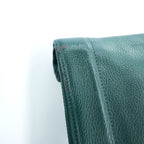 ED ROBERT JUDSON PARCEL Roll Top Clutch Bag Green Pebbled Leather 2010s