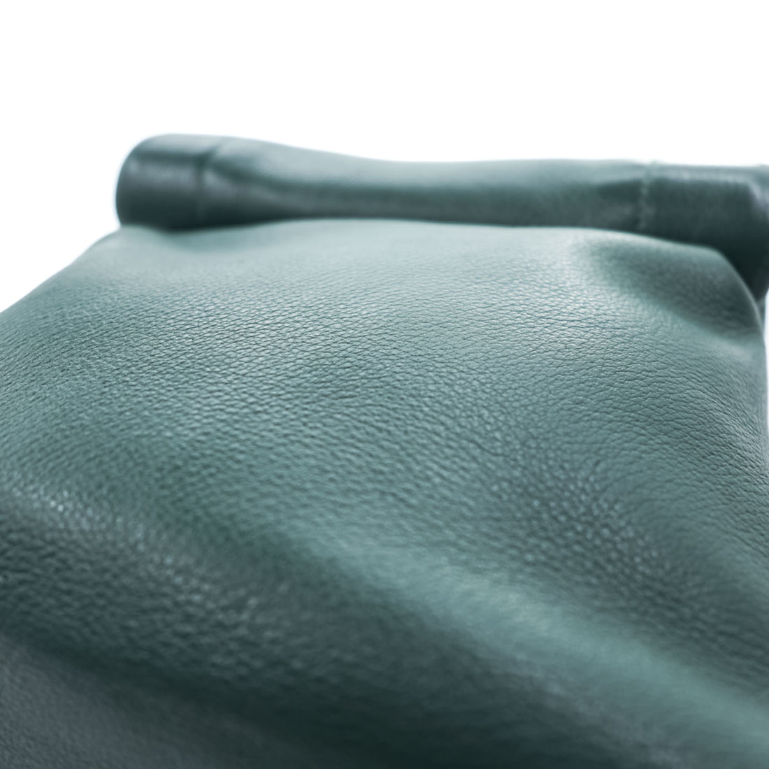 ED ROBERT JUDSON PARCEL Roll Top Clutch Bag Green Pebbled Leather 2010s