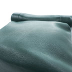 ED ROBERT JUDSON PARCEL Roll Top Clutch Bag Green Pebbled Leather 2010s