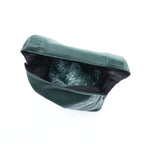 ED ROBERT JUDSON PARCEL Roll Top Clutch Bag Green Pebbled Leather 2010s