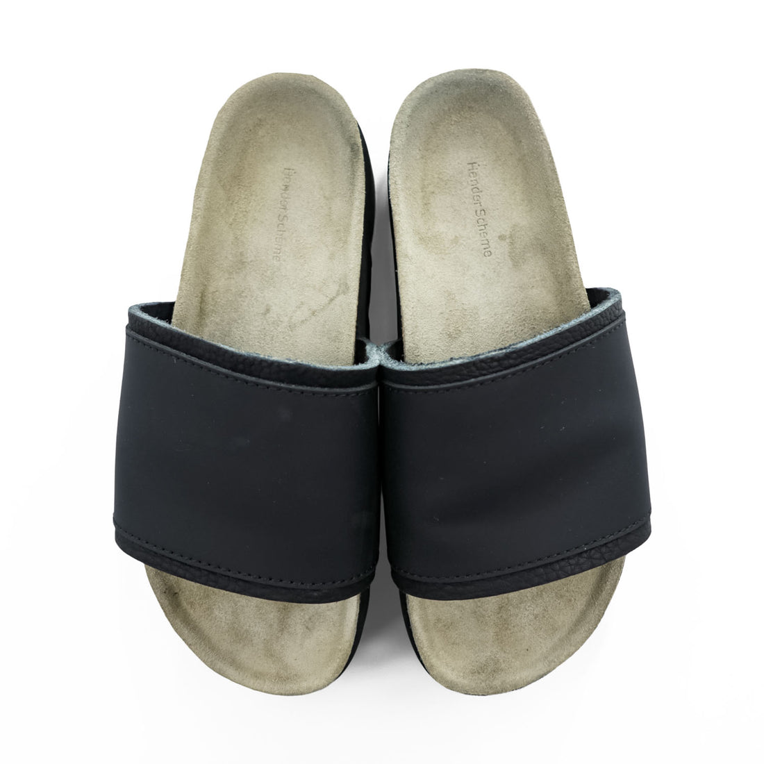 Hender Scheme キャタピラー caterpillar スライド サンダル 26cm ブラック レザー 厚底 コルクフットベッド