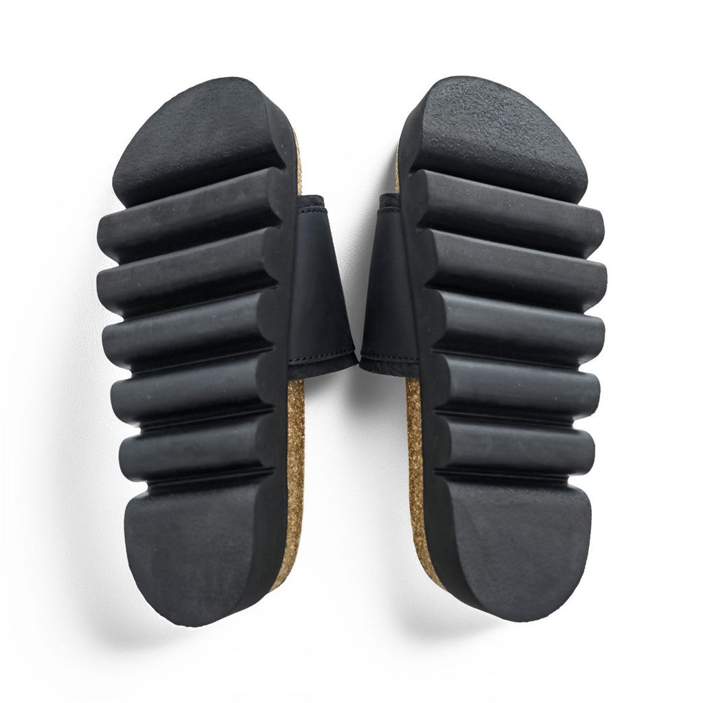 Hender Scheme キャタピラー caterpillar スライド サンダル 26cm ブラック レザー 厚底 コルクフットベッド