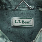 L.L.Bean 90年代 USA製 ヴィンテージ 長袖 ボタンダウンシャツ M カーキ グリーン 総柄 U697