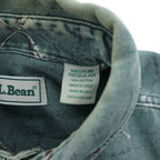 L.L.Bean 90年代 USA製 ヴィンテージ 長袖 ボタンダウンシャツ M カーキ グリーン 総柄 U697