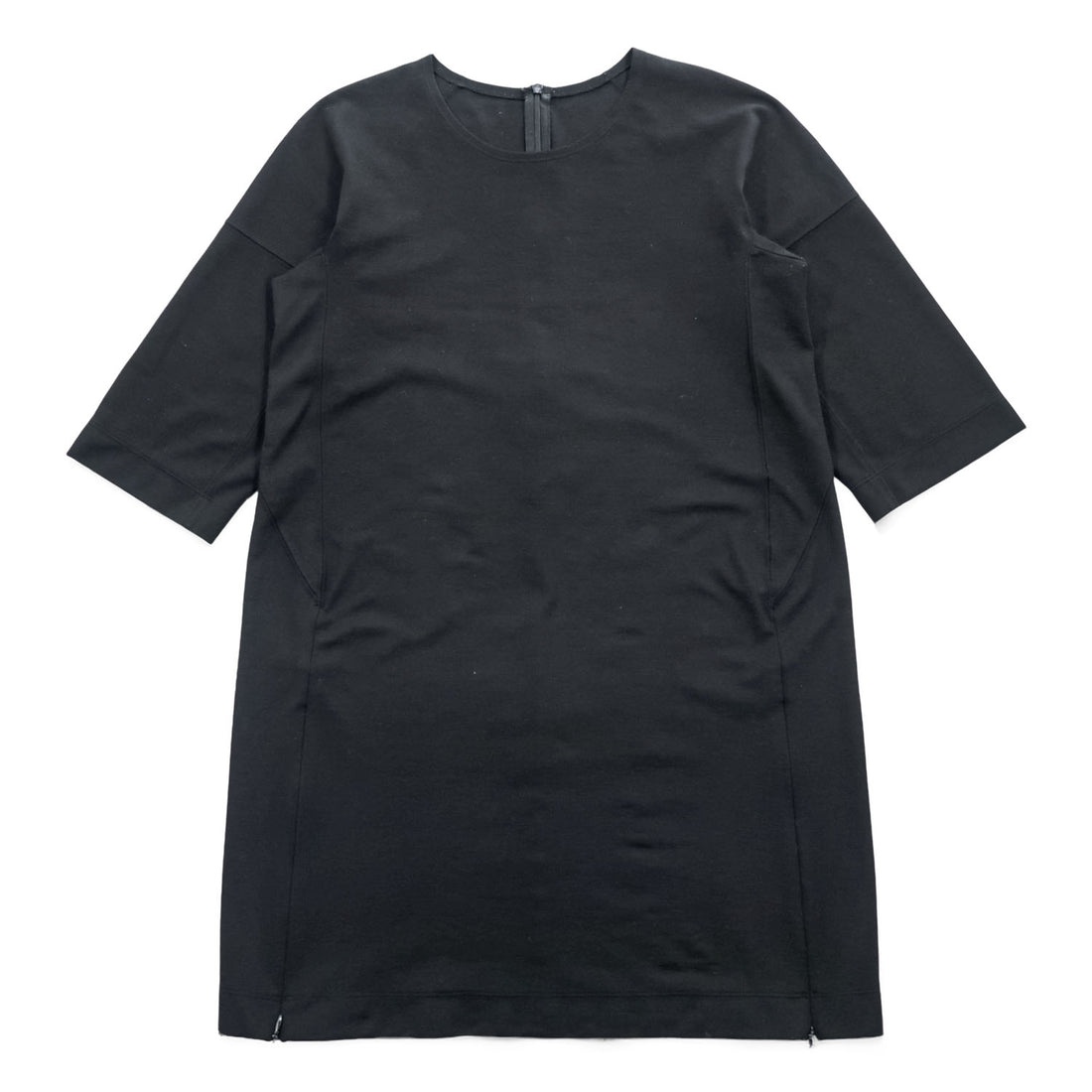 HaaT ISSEY MIYAKE ORJ サイドジップ 半袖 ワンピース M ブラック ストレッチ HA85JT297 日本製