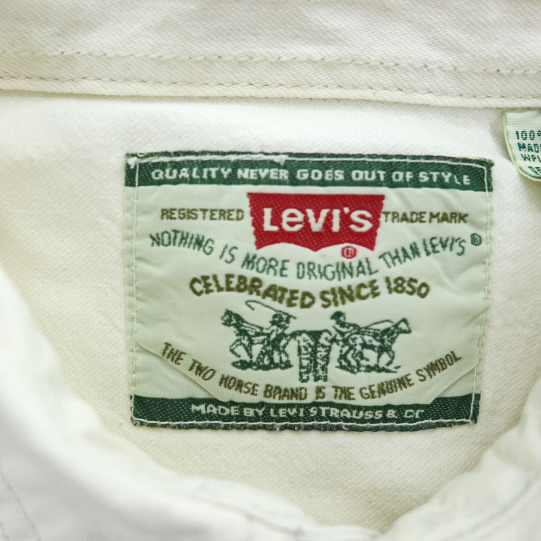 Levi's 90年代 ヴィンテージ 長袖 ホワイトデニム ワークシャツ L メタルボタン ダブルポケット