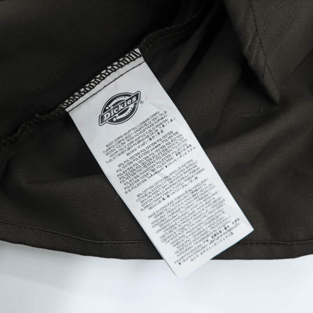 Dickies 長袖 ワークシャツ L ブラウン ボックスシルエット 胸ポケット 574DB