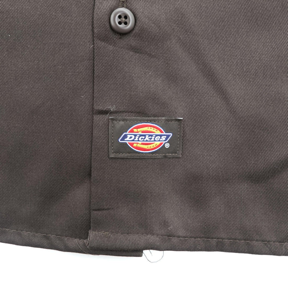 Dickies 長袖 ワークシャツ L ブラウン ボックスシルエット 胸ポケット 574DB
