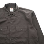 Dickies 長袖 ワークシャツ L ブラウン ボックスシルエット 胸ポケット 574DB