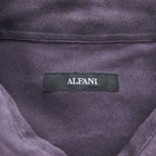 ALFANI フェイクスエード 長袖 シャツ L ダークパープル 胸ポケット ポリエステル