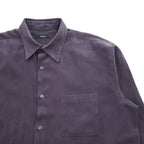 ALFANI フェイクスエード 長袖 シャツ L ダークパープル 胸ポケット ポリエステル