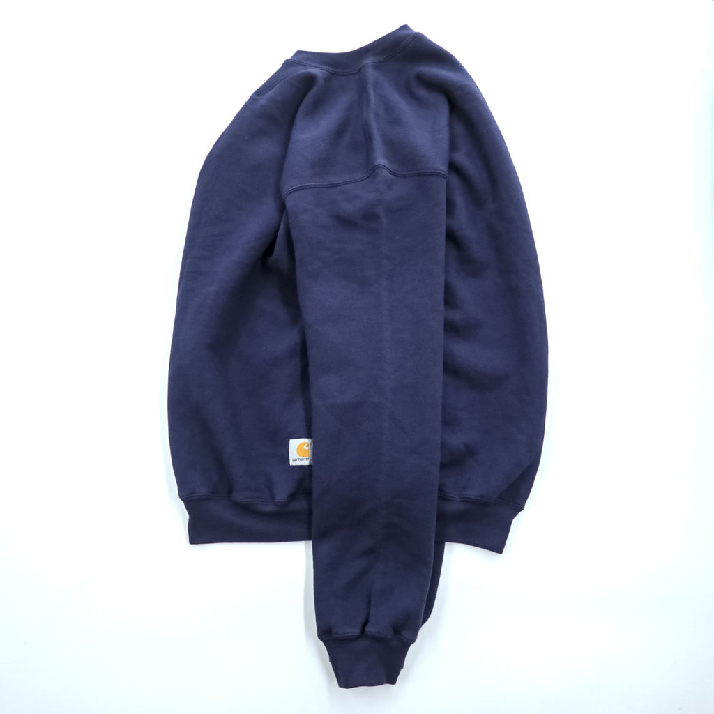 carhartt ミッドウェイト クルーネック スウェット トレーナー L ネイビー 裏起毛 前V K124 NV