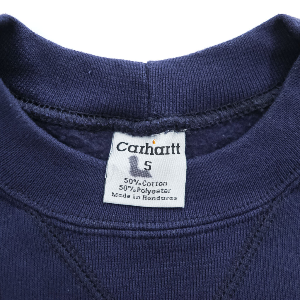 carhartt ミッドウェイト クルーネック スウェット トレーナー L ネイビー 裏起毛 前V K124 NV