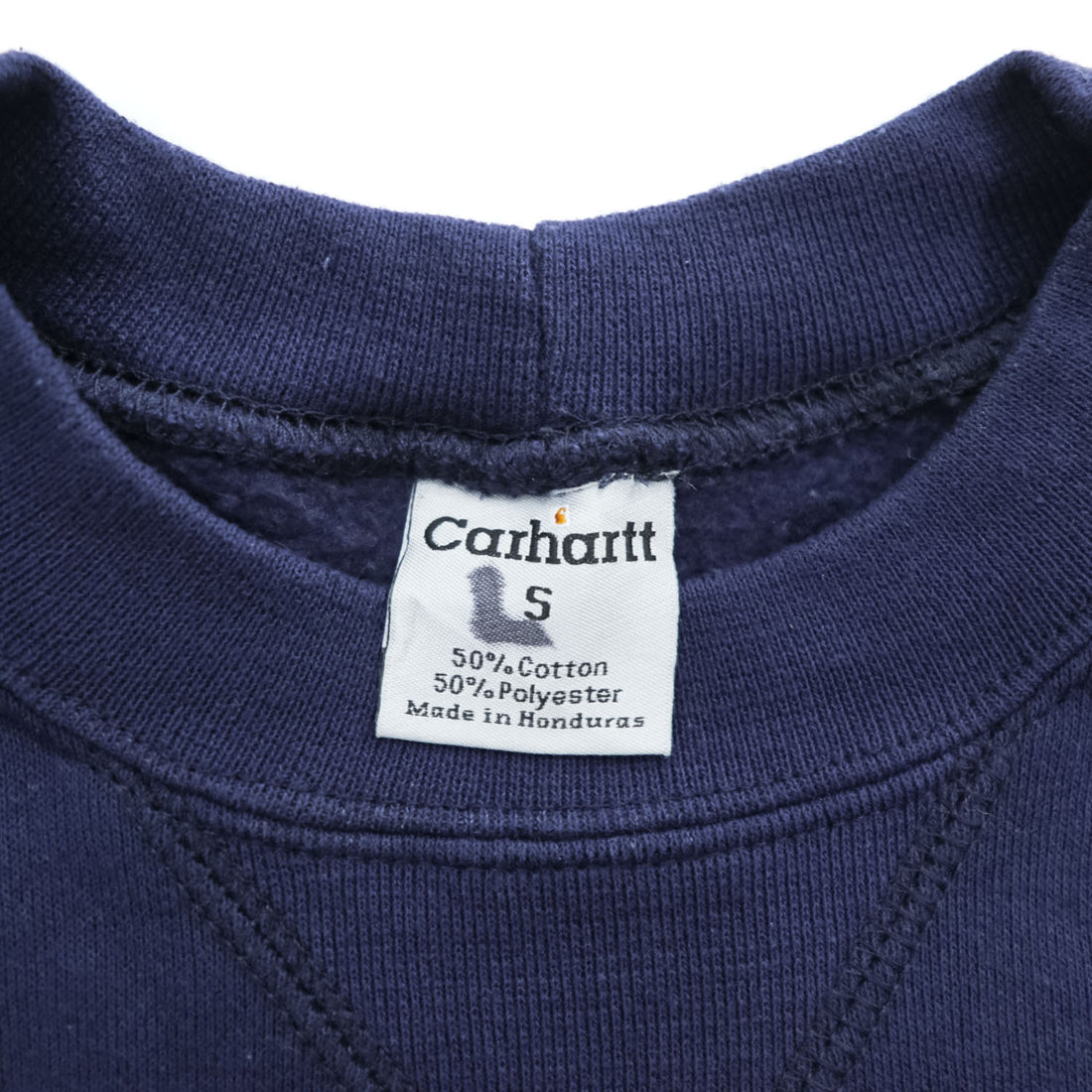 carhartt ミッドウェイト クルーネック スウェット トレーナー L ネイビー 裏起毛 前V K124 NV