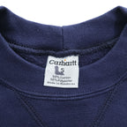 carhartt ミッドウェイト クルーネック スウェット トレーナー L ネイビー 裏起毛 前V K124 NV