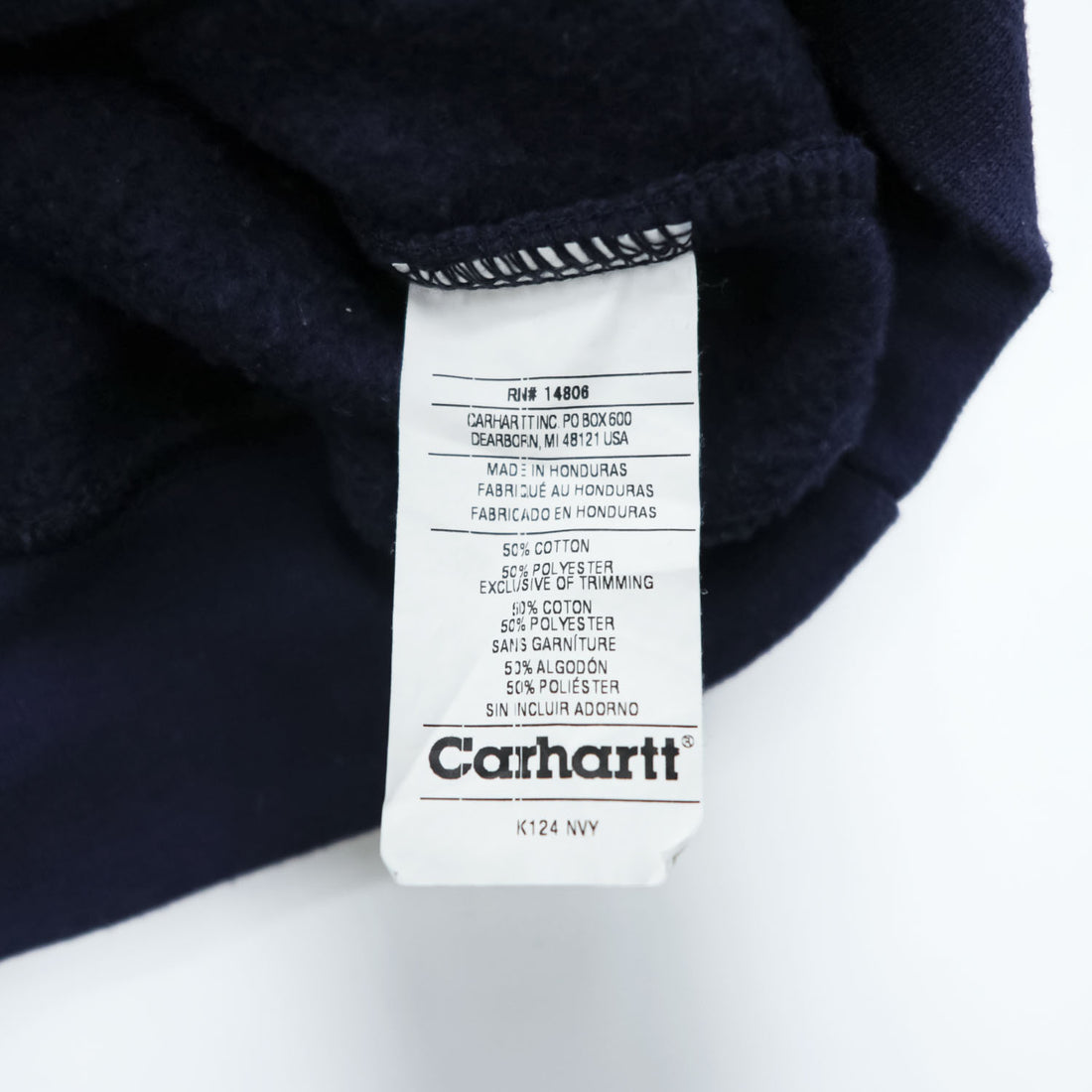 carhartt ミッドウェイト クルーネック スウェット トレーナー L ネイビー 裏起毛 前V K124 NV