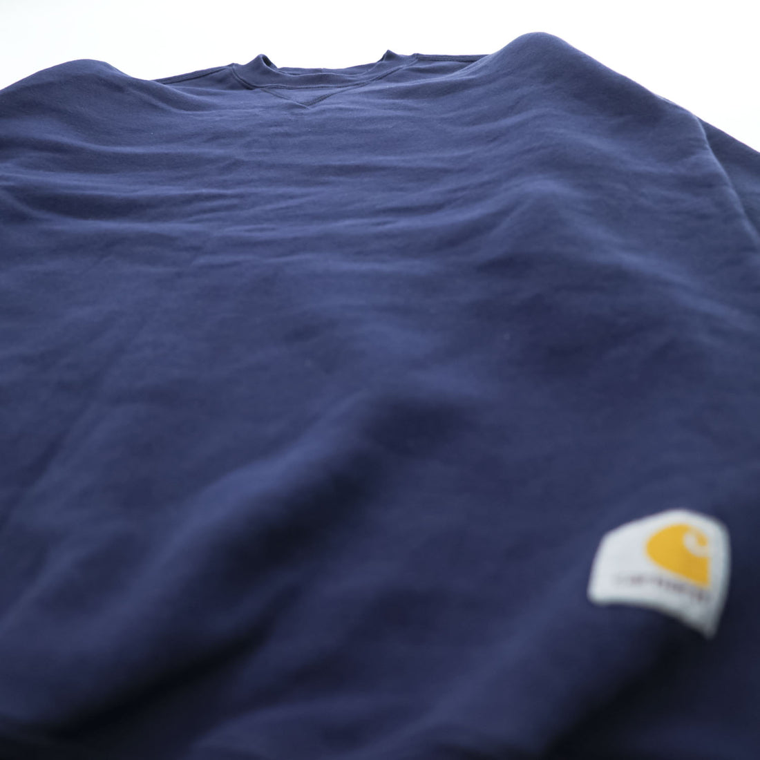 carhartt ミッドウェイト クルーネック スウェット トレーナー L ネイビー 裏起毛 前V K124 NV