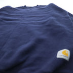 carhartt ミッドウェイト クルーネック スウェット トレーナー L ネイビー 裏起毛 前V K124 NV