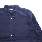 COUNTRY ROAD アイリッシュ リネン100% 長袖シャツ XXL ネイビー ビッグサイズ  BAIRD McNUTT IRISH LINEN