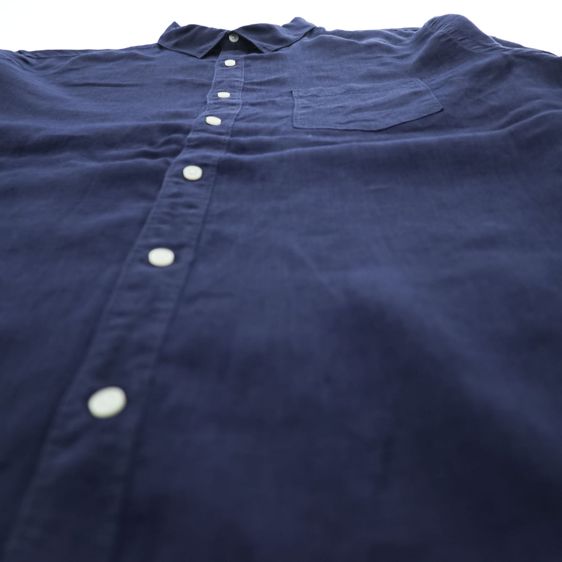 COUNTRY ROAD アイリッシュ リネン100% 長袖シャツ XXL ネイビー ビッグサイズ  BAIRD McNUTT IRISH LINEN