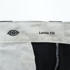 Dickies ダブルニー ワークパンツ 34 x 36 LOOSE FIT ブラック 85283BK チノパンツ